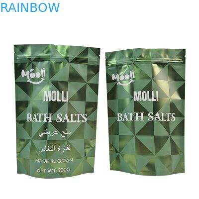 التعبئة البلاستيكية للتعبئة الجسدية كيس الحمام الملح الطبيعي غسل أكياس مايلر مع السحاب