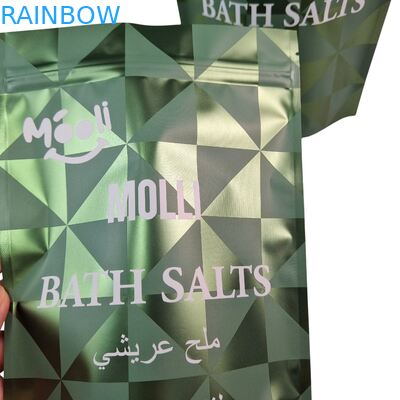 التعبئة البلاستيكية للتعبئة الجسدية كيس الحمام الملح الطبيعي غسل أكياس مايلر مع السحاب
