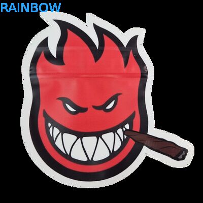 قابلة للأكل كالي 3.5g 7g مايلر زيبلوك لينة لمسة ضد الرائحة غير منتظمة شكل الكوكيز القطع المقطوعة التعبئة الكبيرة كيس البلاستيك