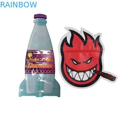 داخل أكياس مايلر مطبوعة عشب تبغ صالح للأكل علكة كوكيز تغليف أكياس بلاستيكية لامعة قابلة للحرارة شكل خاص