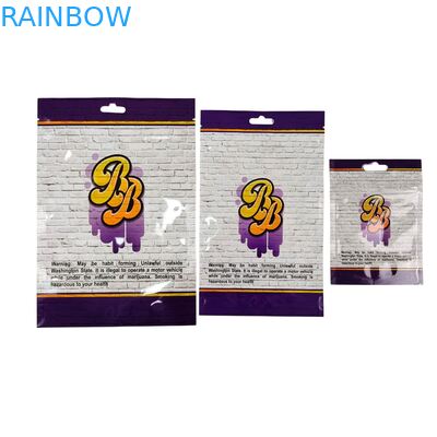 داخل أكياس مايلر مطبوعة عشب تبغ صالح للأكل علكة كوكيز تغليف أكياس بلاستيكية لامعة قابلة للحرارة شكل خاص