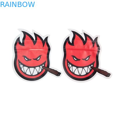 حقيبة بلاستيكية مقطوعة بالقالب 3.5 جرام بسحاب لمايلار لامع لتغليف حلوى الأعشاب الصمغية مقاومة للرائحة سطح لامع