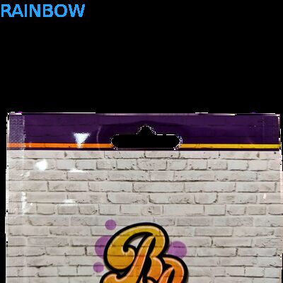 حقيبة بلاستيكية مقطوعة بالقالب 3.5 جرام بسحاب لمايلار لامع لتغليف حلوى الأعشاب الصمغية مقاومة للرائحة سطح لامع