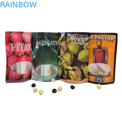 أكياس تغليف الوقوف 3 جوانب ختم مسطح قابلة لإعادة الاستخدام بسحاب نافذة مايلر رقائق الألومنيوم أكياس بلاستيكية قابلة لإعادة الاستخدام