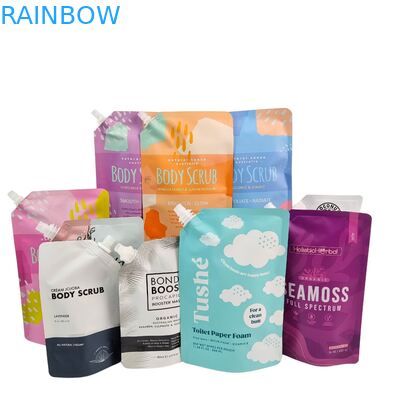 كيس تعبئة مرن قائم بذاته من البلاستيك السائل مع صنبور، لكريم مستحضرات التجميل والمشروبات واللوشن، كيس فوهة