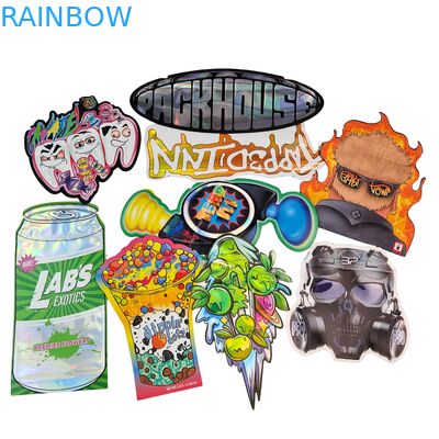 أكياس مايلر لملفات تعريف الارتباط بدرجة الغذاء، مقطوعة بالقالب، كالي، 3.5 جرام، 7 جرام، 14 جرام، 28 جرام، لامعة/غير لامعة، مقاومة للرائحة، أكياس بسحاب