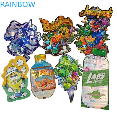 أكياس مايلر لملفات تعريف الارتباط بدرجة الغذاء، مقطوعة بالقالب، كالي، 3.5 جرام، 7 جرام، 14 جرام، 28 جرام، لامعة/غير لامعة، مقاومة للرائحة، أكياس بسحاب