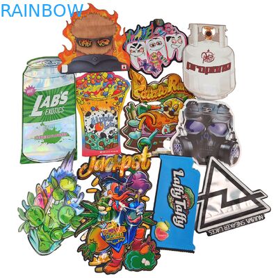 أكياس مايلر بشكل ثلاثي الأبعاد بسحاب قابل لإعادة الإغلاق، رقائق ألومنيوم، ختم حراري، قطع بالقالب، كيس غير منتظم لحلوى الفطر