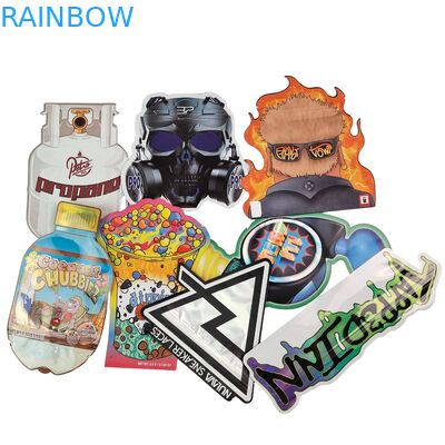 شعار مخصص 3.5 جرام 7 جرام 14 جرام أكياس تغليف طعام بلاستيكية قابلة لإعادة الإغلاق من البولي إيثيلين، أكياس فويل بسحاب، مقاومة لرائحة الأطفال، أكياس مايلار للأعشاب والحلويات