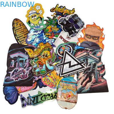 شعار مخصص 3.5 جرام 7 جرام 14 جرام أكياس تغليف طعام بلاستيكية قابلة لإعادة الإغلاق من البولي إيثيلين، أكياس فويل بسحاب، مقاومة لرائحة الأطفال، أكياس مايلار للأعشاب والحلويات