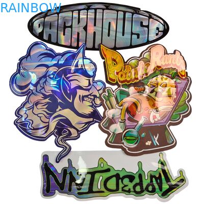 حقيبة مايلر لامعة مقطوعة بالقالب للبيع الساخن مع سحاب للأطعمة مقاومة للرائحة 3.5 7 جرام 14 جرام 28 جرام فطر صمغ مخصص طباعة كيس بلاستيكي