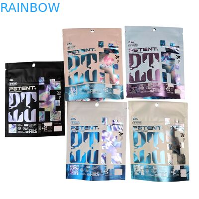 طباعة رقمية هولوغرافية 3.5 غرام كالي حزم 4x5 حقيبة غير منتظمة من ورق الألومنيوم الفطر العلكة التعبئة وتغليف القتل قطع كيس مايلر