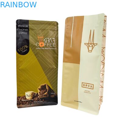 حقيبة فول القهوة المخصصة بالقفزة والسحاب مع الصمام