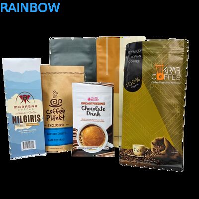 حقيبة فول القهوة المخصصة بالقفزة والسحاب مع الصمام