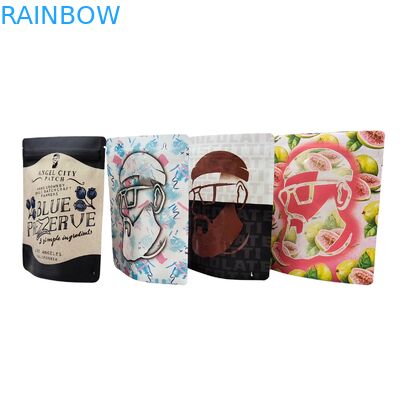 أكياس مايلر بسحاب قابلة لإعادة الاستخدام 3.5 جرام 1 أونصة، أكياس مايلر قائمة من رقائق الألومنيوم مانعة للرائحة، أكياس تخزين الطعام كالي، مطبوعة حسب الطلب