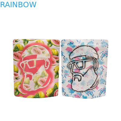 أكياس مايلر بسحاب قابلة لإعادة الاستخدام 3.5 جرام 1 أونصة، أكياس مايلر قائمة من رقائق الألومنيوم مانعة للرائحة، أكياس تخزين الطعام كالي، مطبوعة حسب الطلب