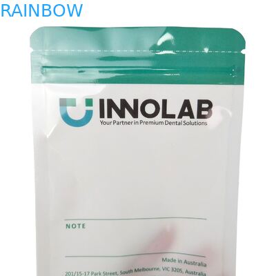 حقيبة بسحاب بيضاء قابلة للتخصيص لمُقوّمات الأسنان الشفافة، جانب واحد شفاف مع إغلاق حراري ومحاذاة الشعار