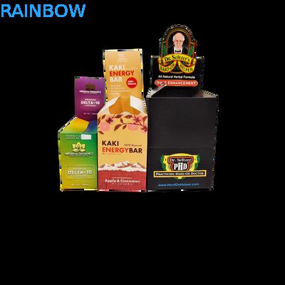 صندوق ورق كرافت قابل للطي مخصص مع ورق مقوى 350 جرام لعرض العداد بالتجزئة