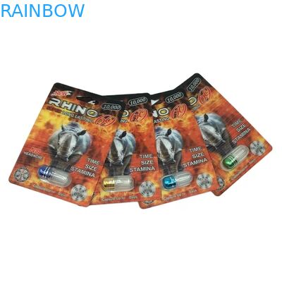 بيع بالجملة كريستوم رينو 100k 150k 200k كبسولات تحسين الحبوب الطب 3d بطاقة التعبئة مع صندوق عرض الورق