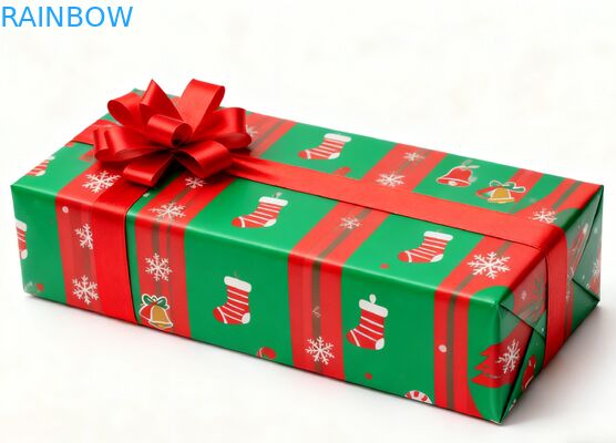 صناديق هدايا مستطيلة قابلة للتحلل البيولوجي قابلة للثنائة قابلة للطي غطاء الشريط فوق البنفسجي غطاء متطابق خصيص عيد الميلاد كريسمس صندوق هدايا