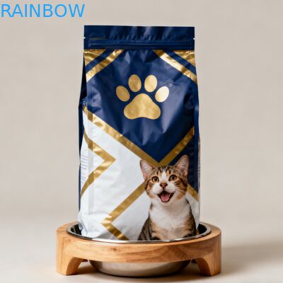 أكياس مايلر لتغليف أغذية الحيوانات الأليفة القابلة للتحلل الحيوي المخصصة، كيس بسحاب جانبي مع صمام، طعام للكلاب والقطط والحيوانات الأليفة