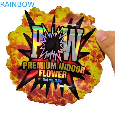 حقائب مايلر غير مضادة للرائحة الهولوجرافية المخصصة مع سحاب قابل لإعادة الإغلاق لتعبئة الوجبات الخفيفة