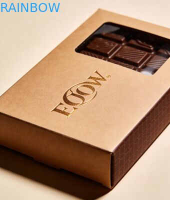 صندوق كرافت مخصص مطبوع بدرجة غذائية قابلة للتحلل لتغليف ألواح الشوكولاتة صندوق هدايا فارغ بنافذة شفافة