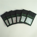 أكياس الحشائش 1g Kush Medical Cannabis Packaging Bag UV طباعة الحقيبة السوداء مع نافذة واضحة وسحاب