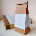 الأصفر كرافت عادي أكياس الورق المصنوعة حسب الطلب ، مجمعة سستة أكياس سستة الجانب التعبئة والتغليف