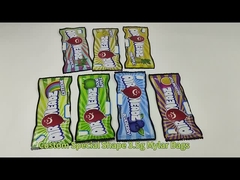 طباعة مخصصة أكياس مايلر 3.5G 7G بقصات مميزة وأكياس غير منتظمة بسحاب