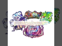 حقيبة بلاستيكية مقطوعة بالقالب 3.5 جرام بسحاب لمايلار لامع لتغليف حلوى الأعشاب الصمغية مقاومة للرائحة سطح لامع