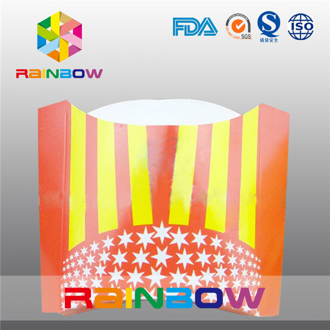 يمكن التخلص منها ورقة مربع التعبئة والتغليف لعلب تغليف المقلية