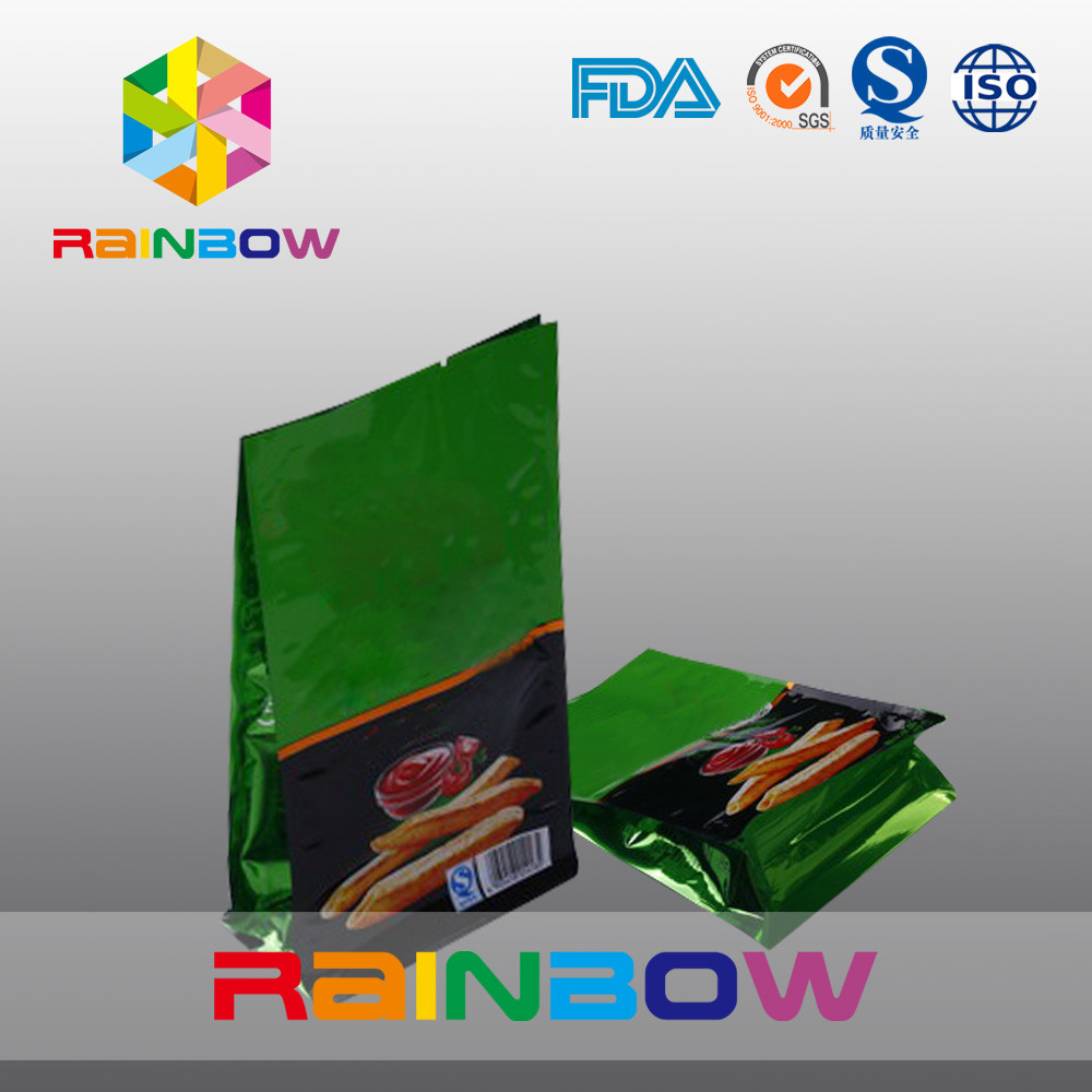 الانتهاء من البلاستيك الساطع اللمسات الأخيرة أسفل كيس رقائق التعبئة والتغليف مع الشق المسيل للدموع