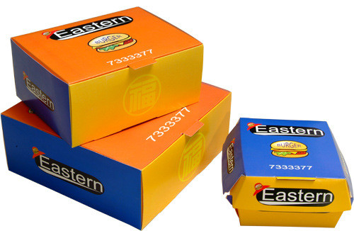 Premiium ورقة مربع التعبئة والتغليف مع تصميم مخصص مطبوعة لمطعم الوجبات السريعة