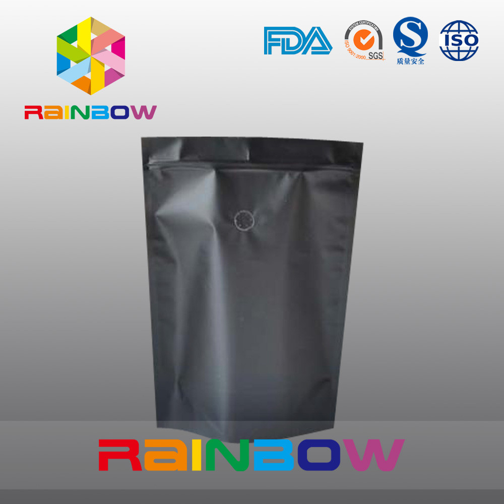 Moisture Proof Black Matte Aluminium Foil Coffee / Tea Bag Packaging