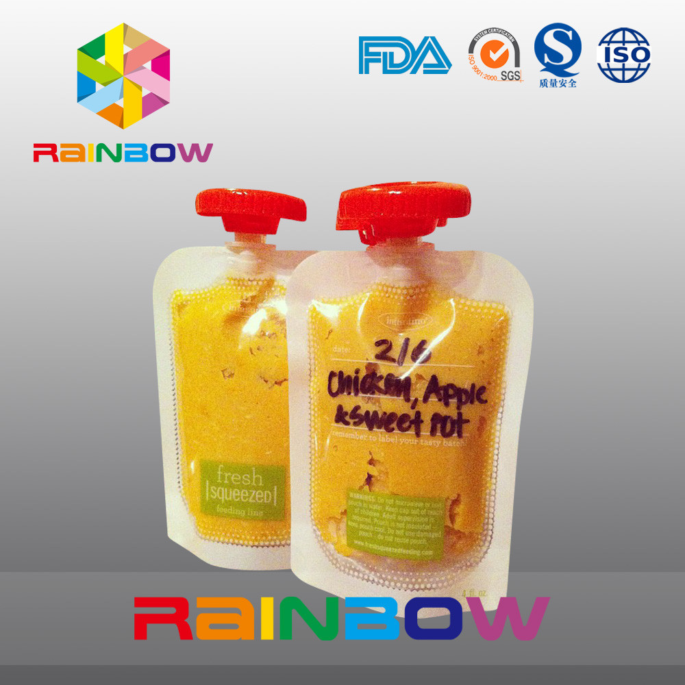 العرف تصميم الغذاء الصف الوقوف الحقيبة مع صنبور لأغذية الأطفال