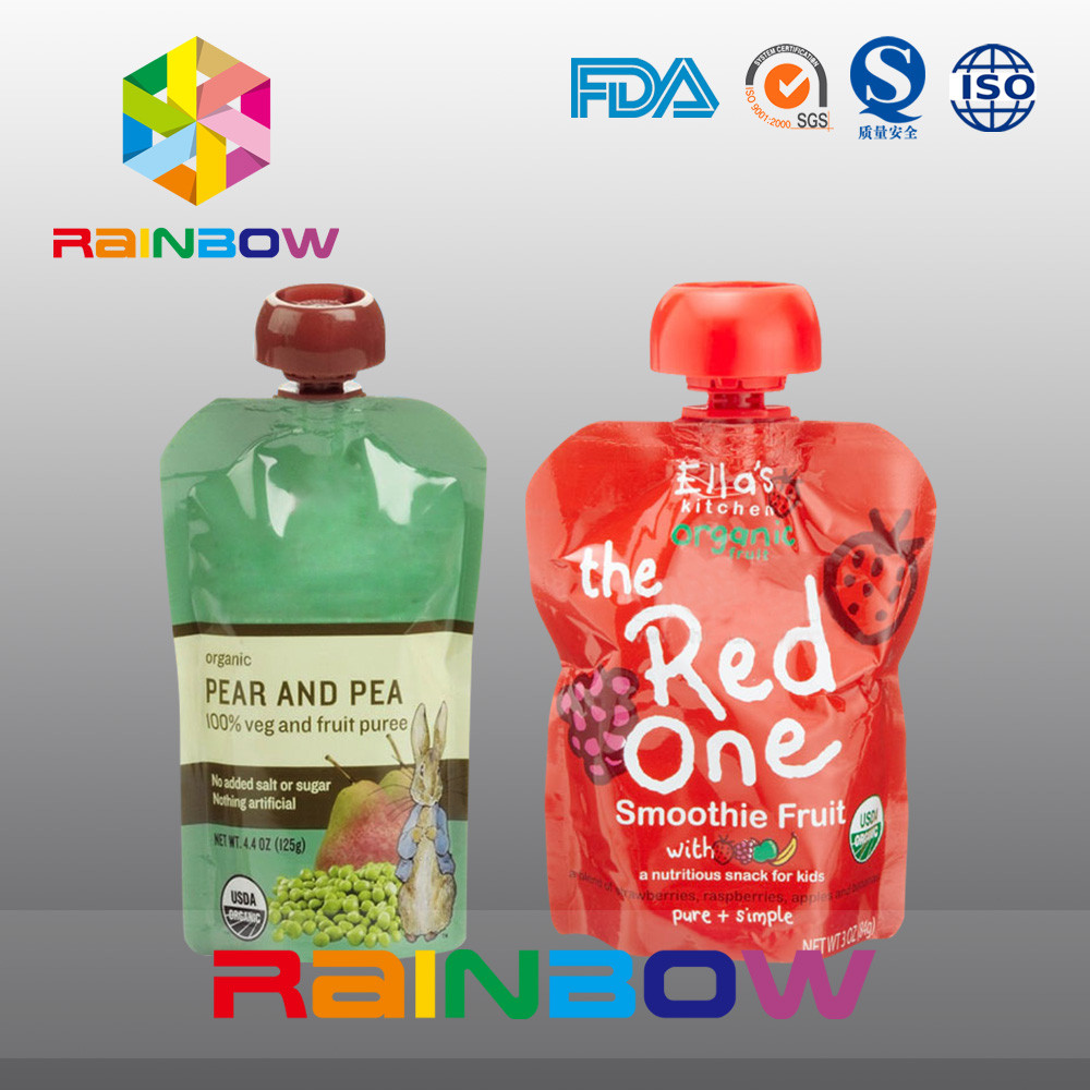 140ml 200ml re-Sequeezed طفل طعام حامل صندوق مع ضعف سحاب