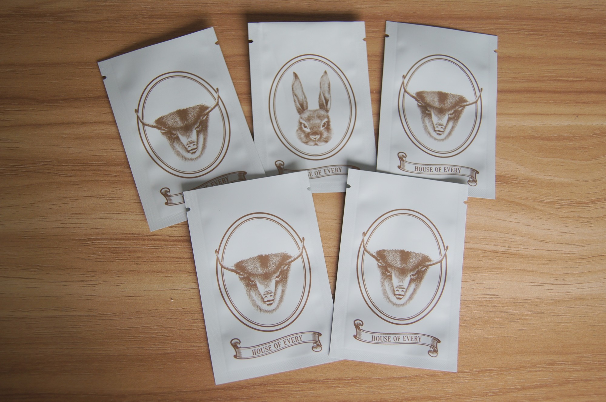 ثلاثة الحقائب ختم التعبئة والتغليف ختم الجانب / ماتي الأبيض قبضة ختم Spice Potpourri حقيبة