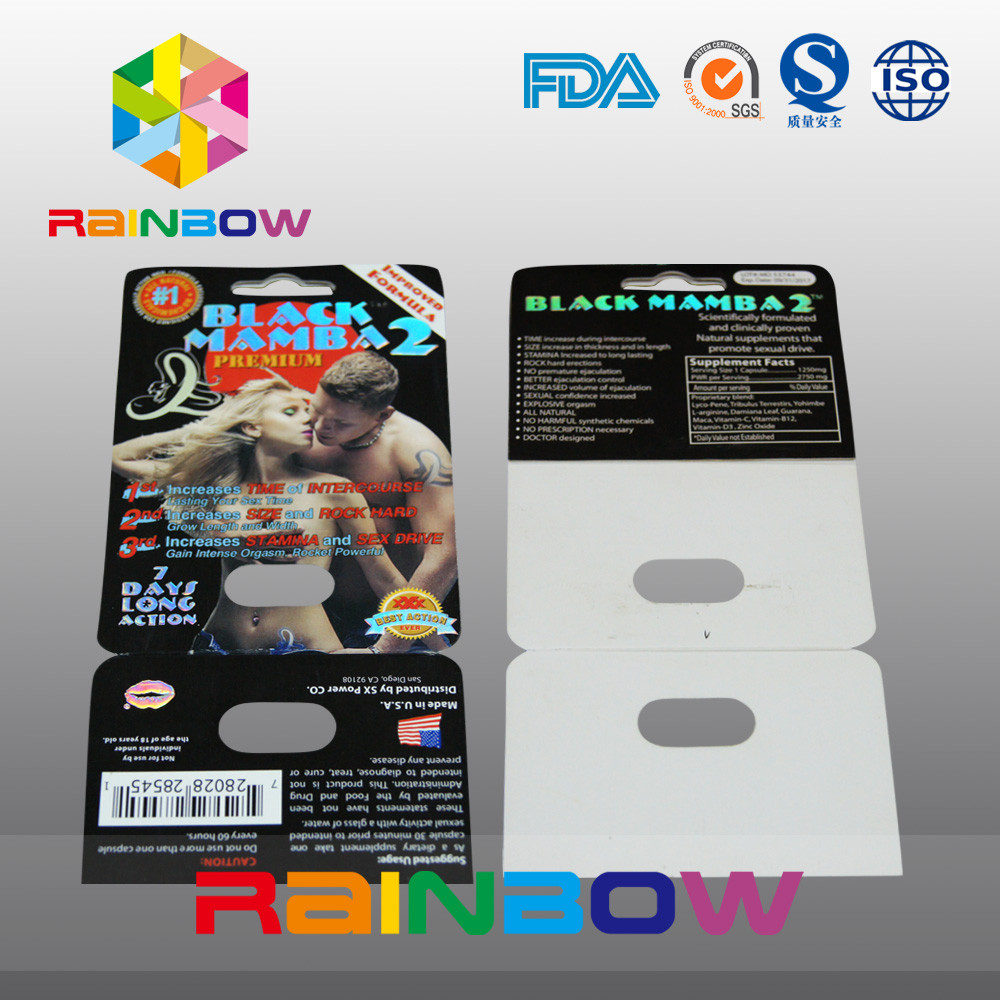 بطاقة مخصصة ورقة نفطة بطاقة التعبئة والتغليف للحصول على حبوب منع الحمل الجنسي