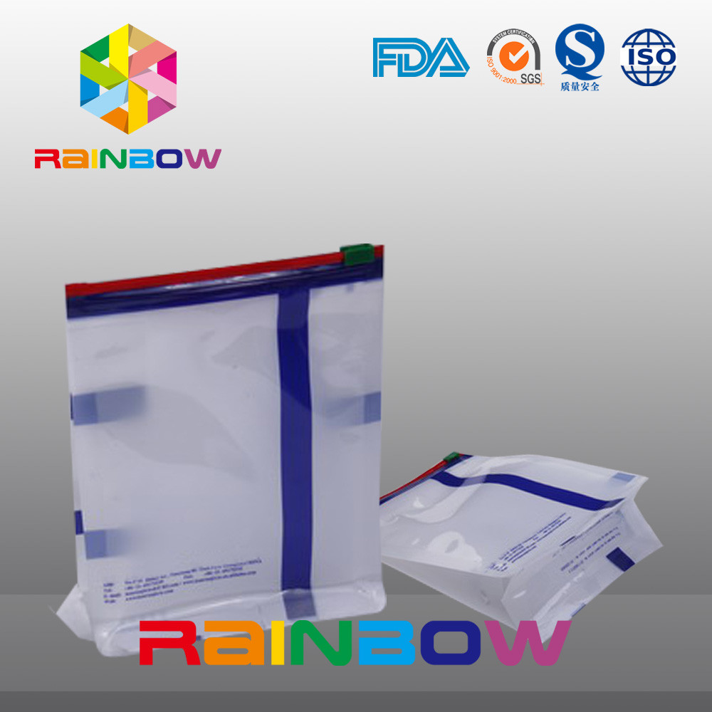 مخصص الحجم الأبيض Qual ختم مسطحة القاع مجمعة الحقيبة مع الشريحة Ziplock لتغليف المواد الغذائية