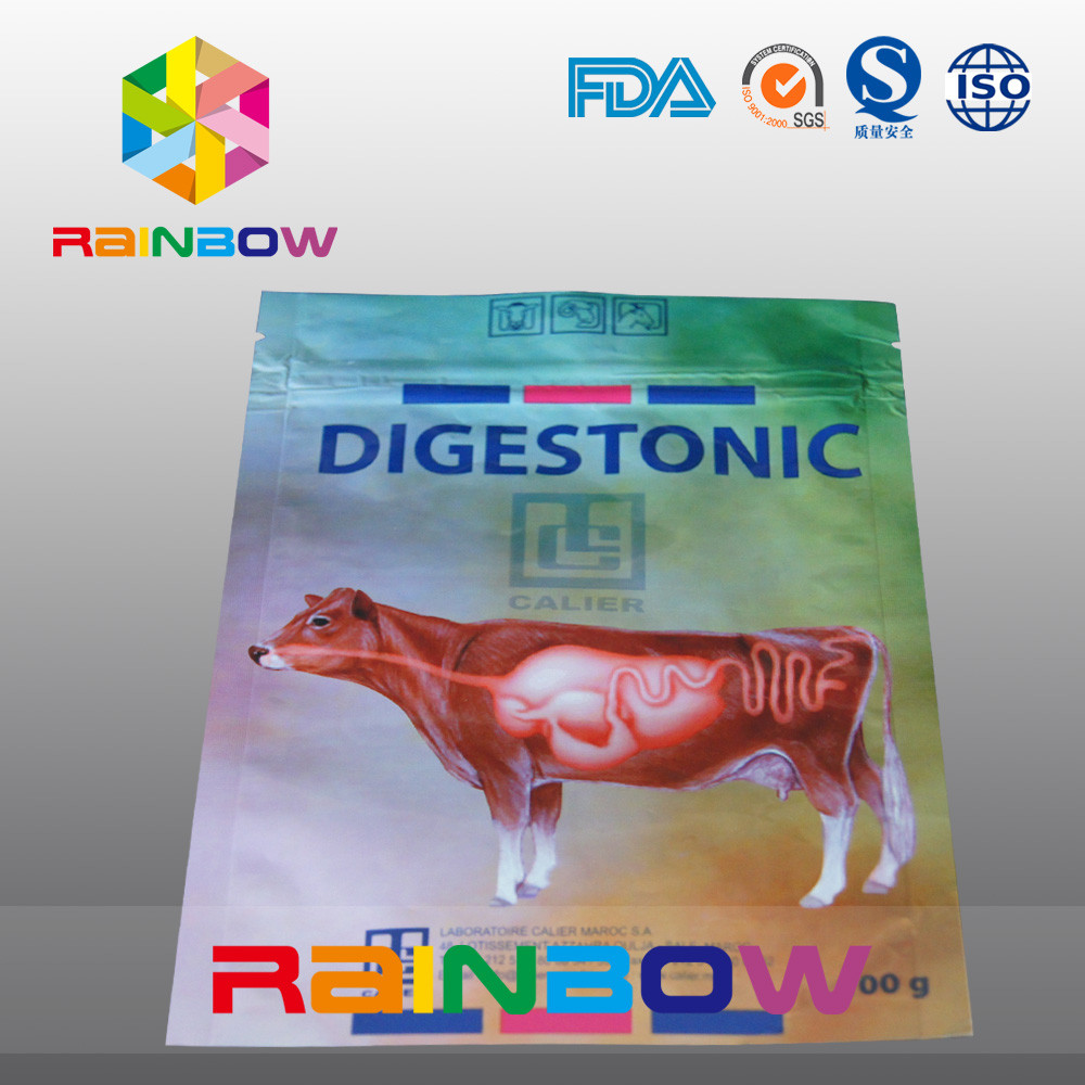 100G الحيوانات الأليفة / بقرة تغليف أغذية الحيوانات الأليفة الحقيبة الغذائية مع شعار مخصص المطبوعة