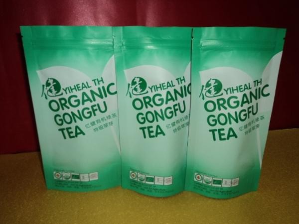 رشيقة منحنية ليبتون PET / VMPET / PE أكياس الشاي التعبئة والتغليف الوقوف / الوقوف حقيبة للشاي