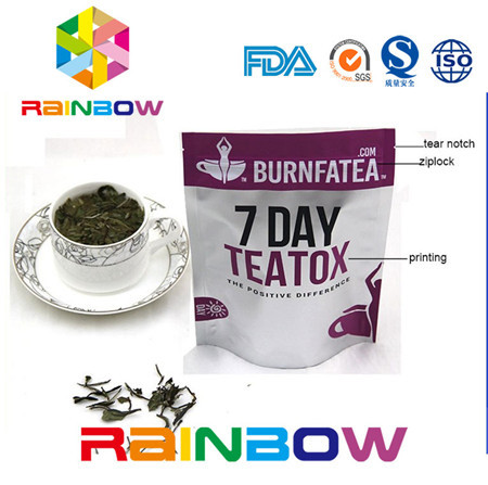 Side Gusseted Doy حزمة كرافت ورقة الشاي كيس التغليف الألومنيوم احباط البلاستيك زيبلوك الحقيبة