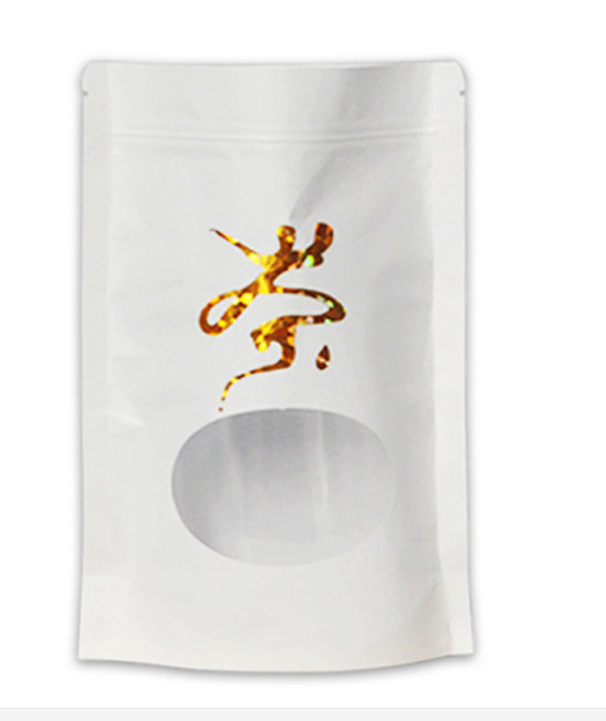 مسطحة القاع الأبيض ورق الكرافت الوقوف مع حقيبة زيبروك زيبل ونافذة