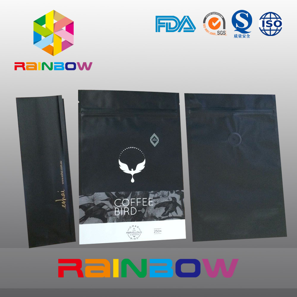 250G مات أسفل أكياس مجمعة ، والوقوف أكياس الحقيبة لتغليف القهوة