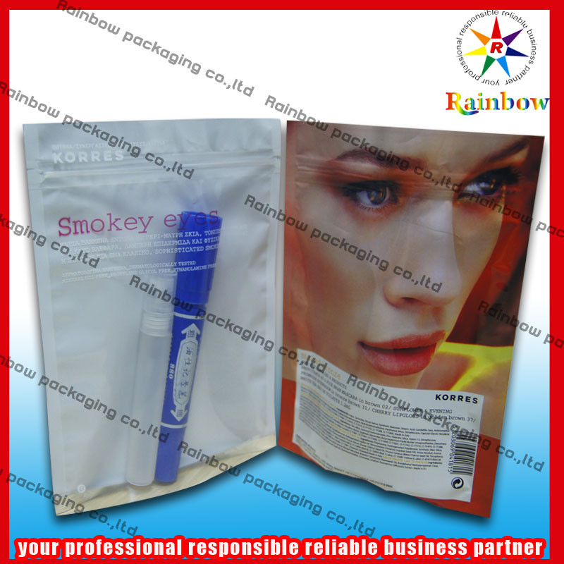 رقائق الألومنيوم تغليف مستحضرات التجميل حقيبة BPA الحرة مع الرمز البريدي قفل