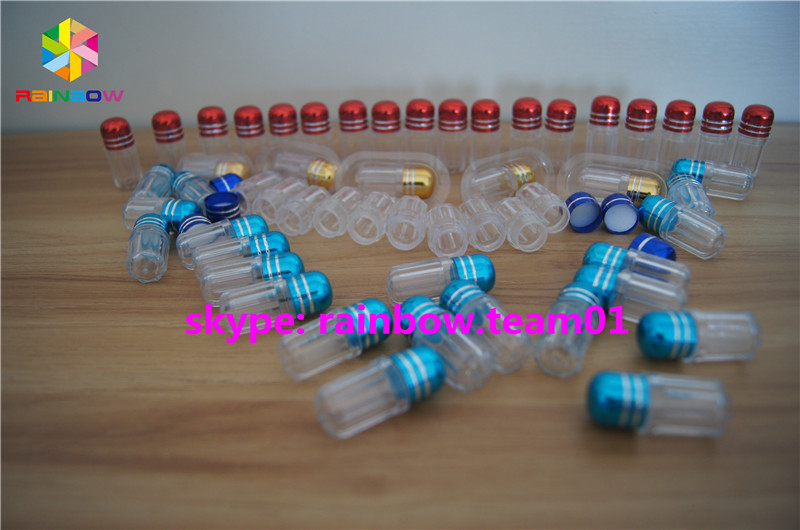مخصصة زجاجات البلاستيك حبة رصاصة ، زجاجات الدواء البلاستيكية مع غطاء معدني