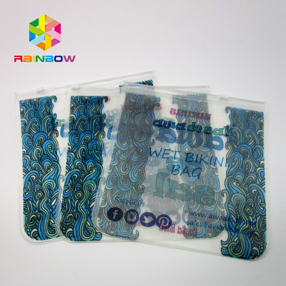 كيس شفاف PVC حقيبة بيكيني ، إيفا حقيبة ملابس السباحة البلاستيكية مع زيبر