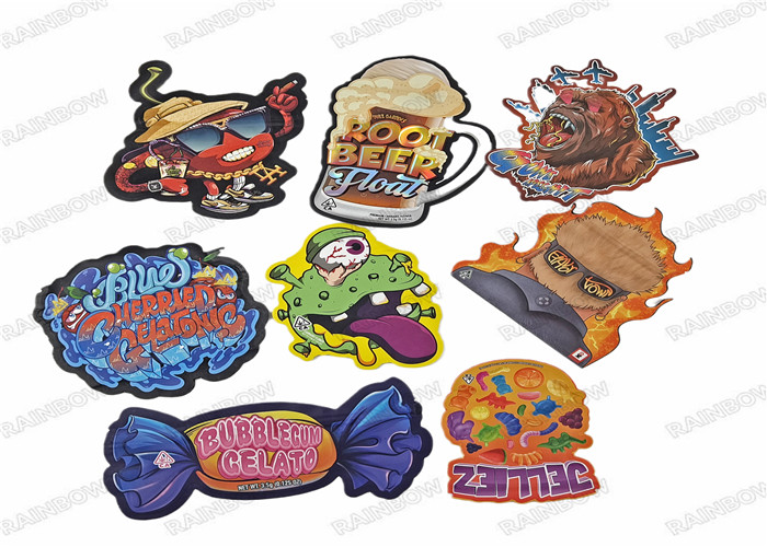 أكياس مايلر الصالحة للأكل مصنوعة من البلاستيك على شكل قطع خاصة مع أكياس حلوى بسكويت Ziplock 3.5g