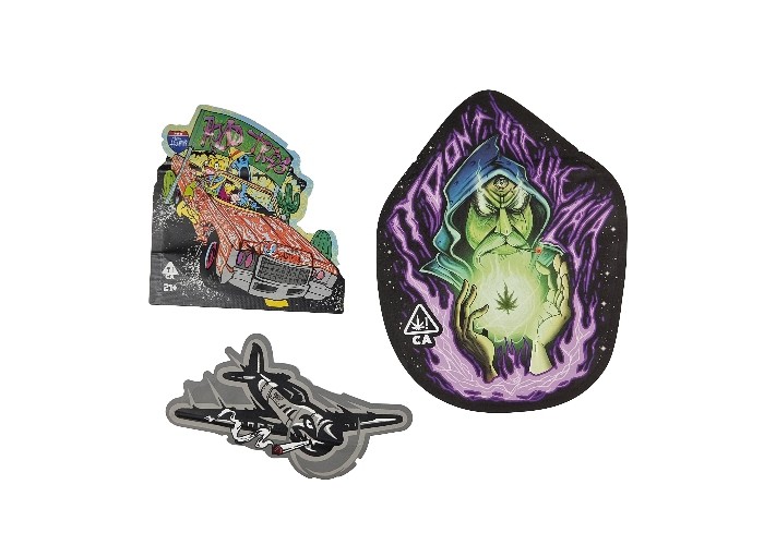 أكياس بلاستيكية ناعمة الملمس 3.5 جرام مايلر بسحاب قفل طباعة رقمية ذات شكل خاص